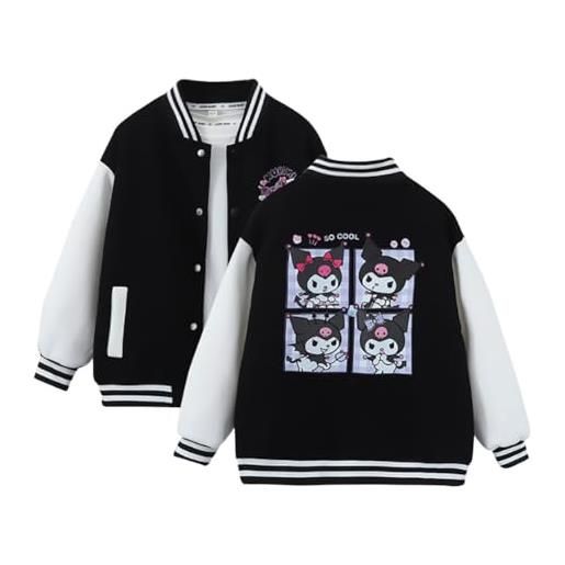 Satdflie anime ku-romi giacca da baseball college varsity bomber jacket leggero giacca sportiva vintage cappotto giubbotto primavera autunno per petite donna ragazze, viola, xs