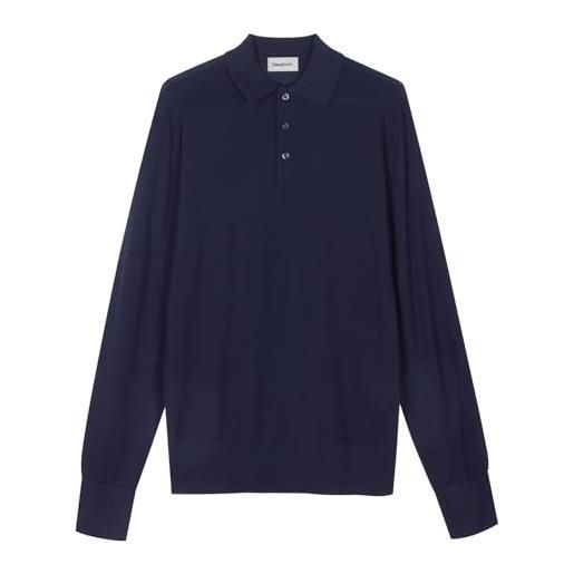 Diana Studio - polo in cashmere e lana merino, uomo, nero, taglia xxl, regular fit