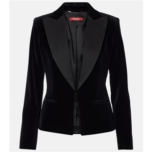 Max Mara blazer cropped eolie in velluto di cotone