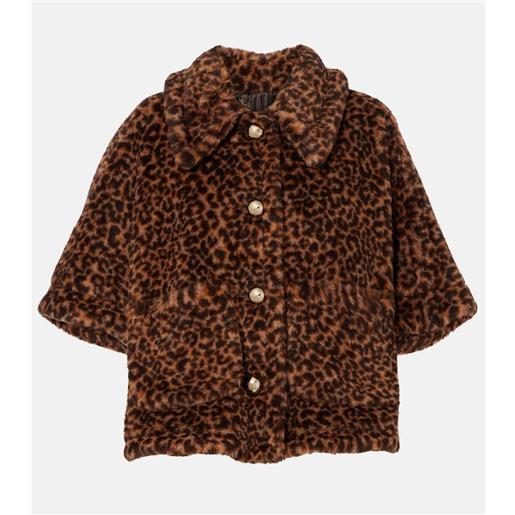 Max Mara mantella in alpaca, lana e seta con stampa leopardata
