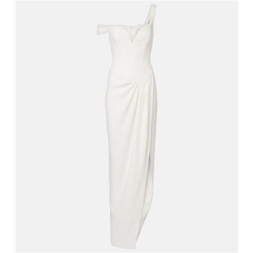Alex Perry bridal - abito lungo off-shoulder in crãªpe