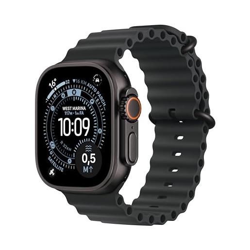 Apple watch ultra 3 gps + cellular, cassa 49 mm in titanio nero con cinturino ocean nero