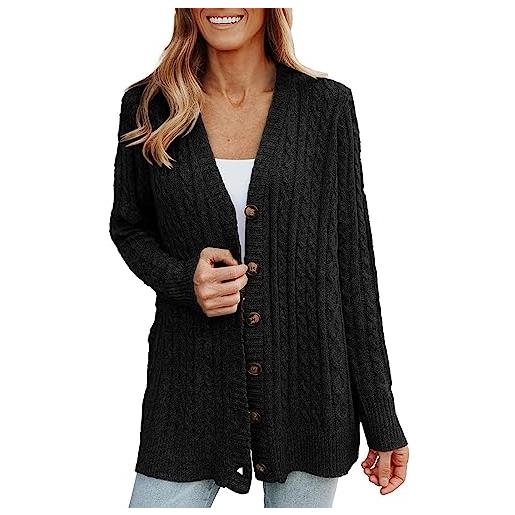 Daikascbny cardigan autunno donna taglia forti eleganti cappotto donna leggere con tasche aperto sul davanti per cerimonia sciolto maglieria maniche lunga semplice cardigan donna