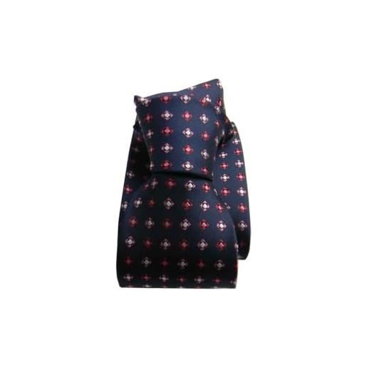 Avantgarde cravatta blu e rosa con microdisegni rosa su fondo blue cravatte uomo fant varie misura cm 8 composizione microfibra di poliestere fantasia 4