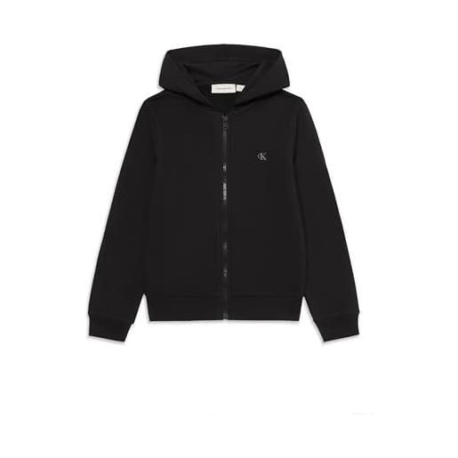 Calvin Klein mini badge zip-through iu0iu00707 felpa, black (ck black), 8 years unisex-adulto