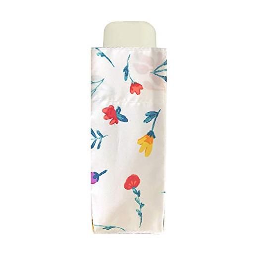 SMATI mini ombrello piccolo(pieghevole) ultra leggero;Misura piccola da borsetta - antivento migliorate (fiore)