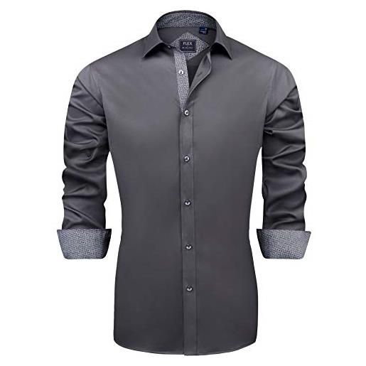 J.VER maglietta da uomo tuxedo formal dress shirt pleated long sleeve button down shirts for prom party wedding, a-bianco+bottone nero+gemelli, xxxl
