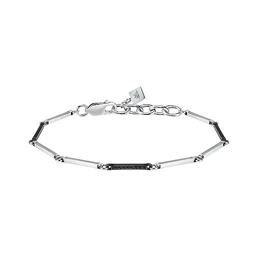 Morellato bracciale uomo in acciaio inossidabile, pietra pavè, ip nero, collezione urban - sabh38