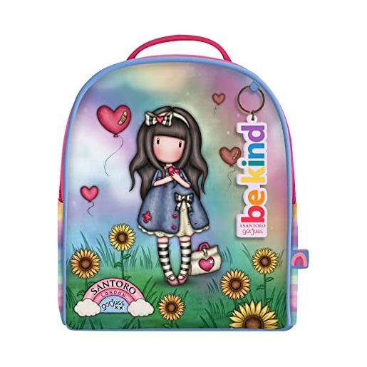 Gorjuss santoro Gorjuss - mini zaino con scritta be kind to yourself per il ritorno a scuola, zaino per ragazze e bambini, regalo carino per ragazze, multi