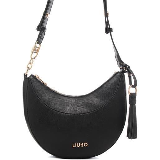 Liu Jo borsa hobo da donna piccola con nappina e logo lettering sul davanti nera