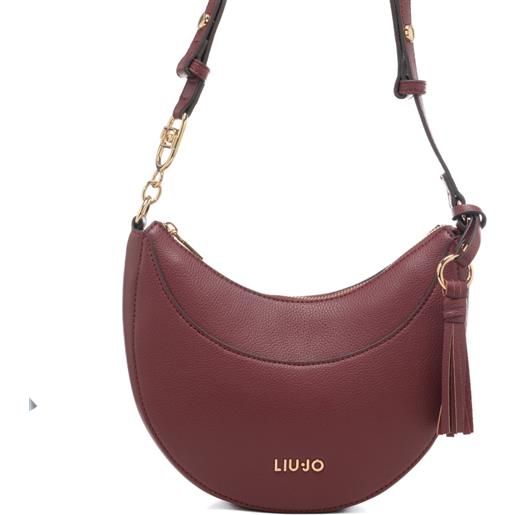 Liu Jo borsa hobo da donna piccola con nappina e logo lettering sul davanti rosso vino