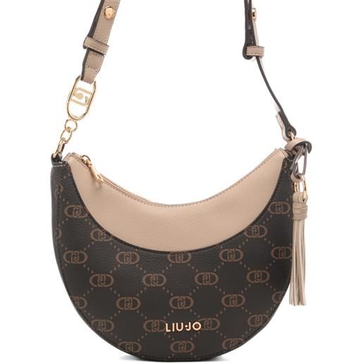 Liu Jo borsa hobo da donna piccola con pattern logo monogram neutra
