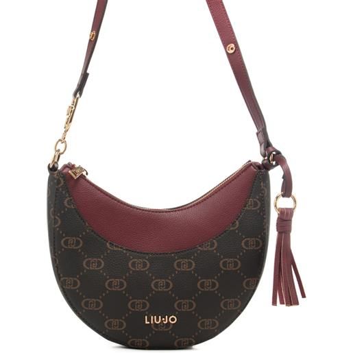 Liu Jo borsa hobo da donna piccola con pattern logo monogram rosso vino