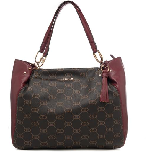 Liu Jo borsa a spalla da donna con pattern logo monogram rossa