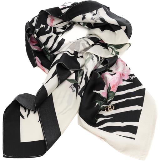 Liu Jo foulard da donna con stampa a fantasia rose e animalier zebra