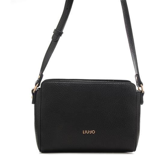 Liu Jo borsa a tracolla da donna con texture martellata nera