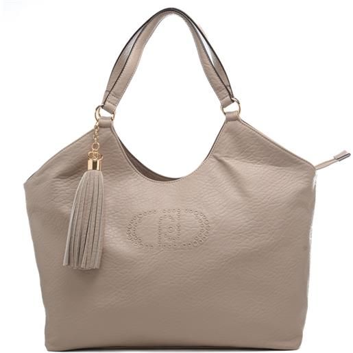 Liu Jo borsa tote da donna con texture martellata e nappina neutra