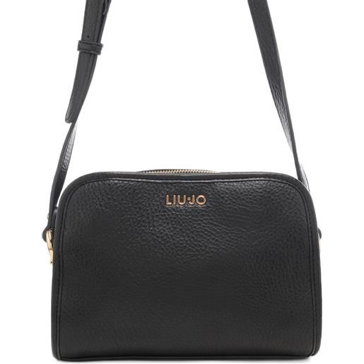 Liu Jo borsa a tracolla da donna con effetto martellato e logo lettering sul davanti nera