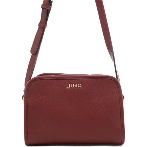 Liu Jo borsa a tracolla da donna con effetto martellato e logo lettering sul davanti rosso vino