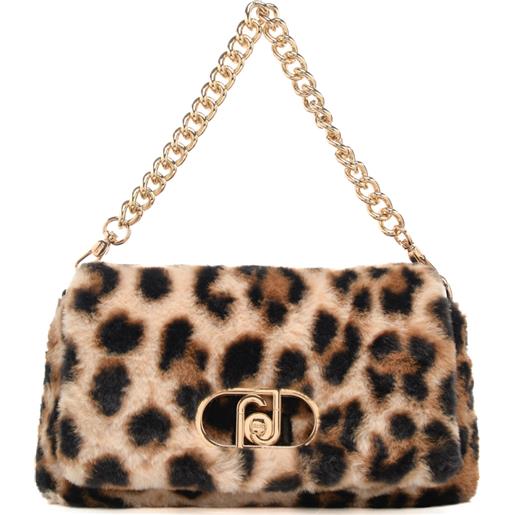 Liu Jo borsa a spalla da donna con texture irregolare e manico a catena maculata