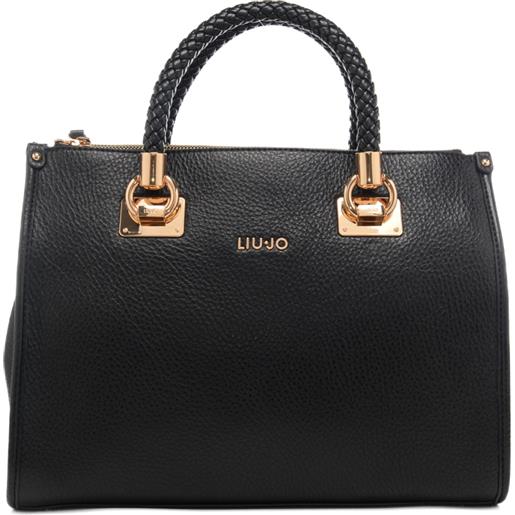 Liu Jo borsa a mano da donna con manici con lavorazione intrecciata nero