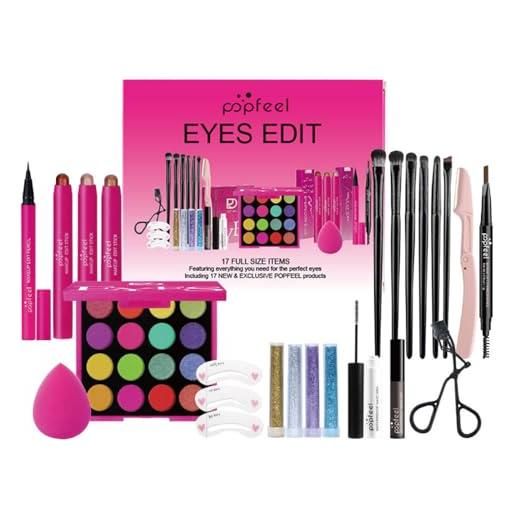 RoseFlower trousse trucchi donna, set trucchi donna offerta per make up trousse trucchi ragazza con mascara e ombretti di palette professionali cosmetics da viaggio regali ragazza