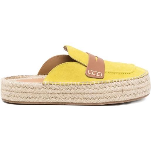 JW Anderson espadrillas in pelle scamosciata con suola piatta - giallo