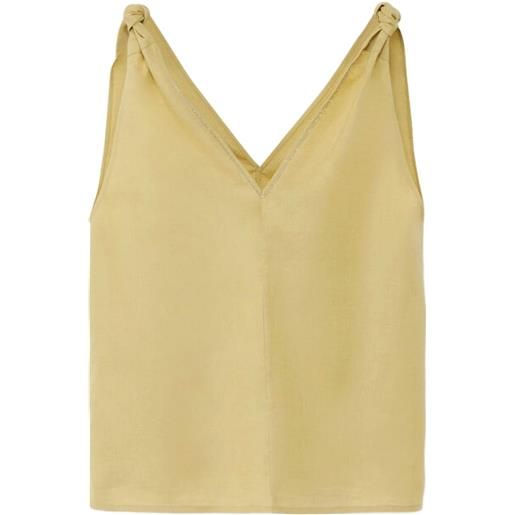 Fabiana Filippi top smanicato con scollo a v - giallo