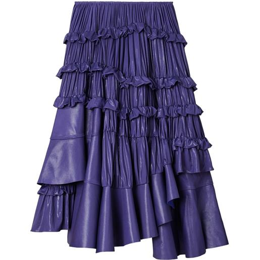 Tory Burch gonna midi con ruches e pieghe - blu