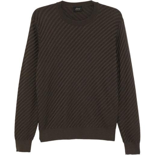 Brioni maglione con scollo rotondo - marrone