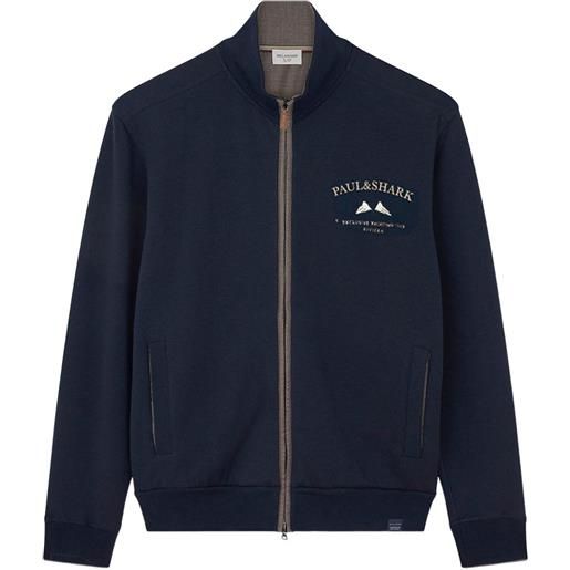 Paul & Shark felpa con zip e ricamo - blu