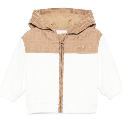 Fendi Kids cardigan con logo ff - bianco