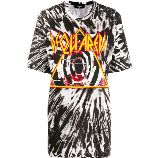 DSQUARED2 t-shirt con fantasia tie dye - nero