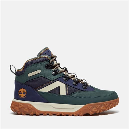 Timberland - sneaker impermeabile greenstride motion 6 mid da bambino (dal 35,5 al 40) in verde scuro, verde, taglia: 36