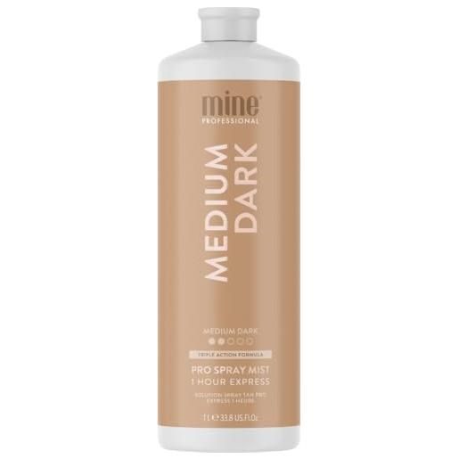 MineTan MineTan medium dark professional spray tan - pelle leggermente marrone, finitura lucida per le persone di carnagione chiara o per chi non conosce l'autoabbronzatura, 1l