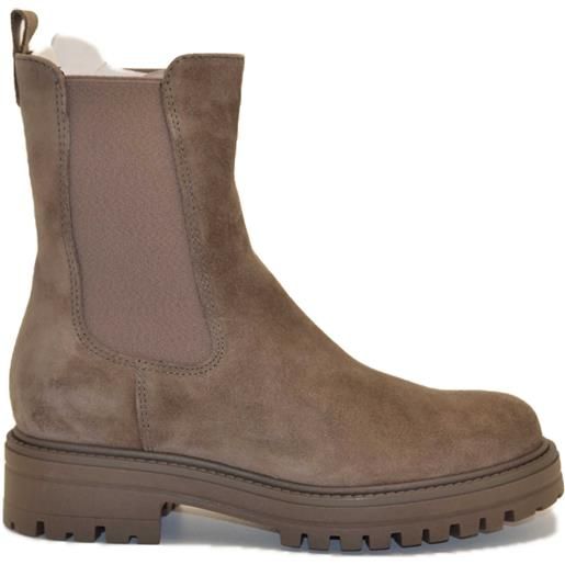 FRANCESCO BRUNELLI tronchetto in pelle scamosciata almond