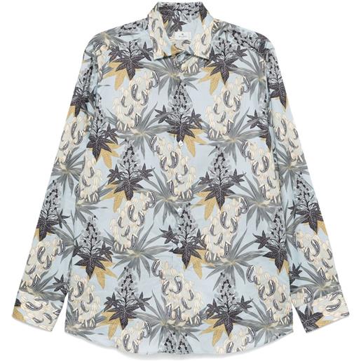 ETRO camicia con stampa foliage - blu