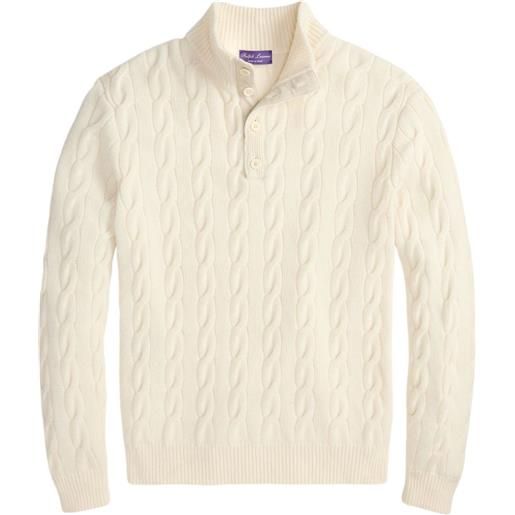 Ralph Lauren Purple Label maglione con lavorazione intrecciata - toni neutri