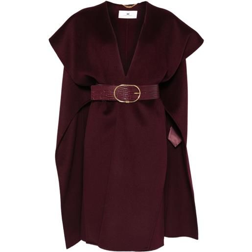 Elisabetta Franchi mantella con cintura - rosso