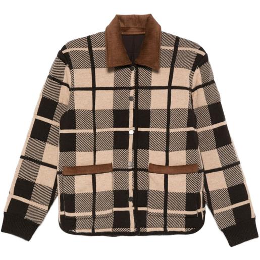 Guest In Residence giacca-camicia trapuntata a quadri - marrone