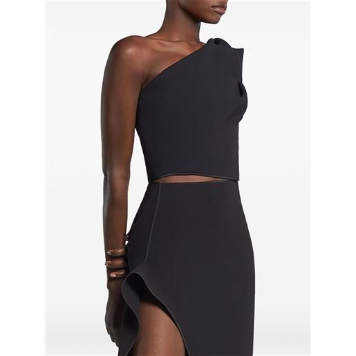 Maticevski top monospalla a maniche lunghe - nero