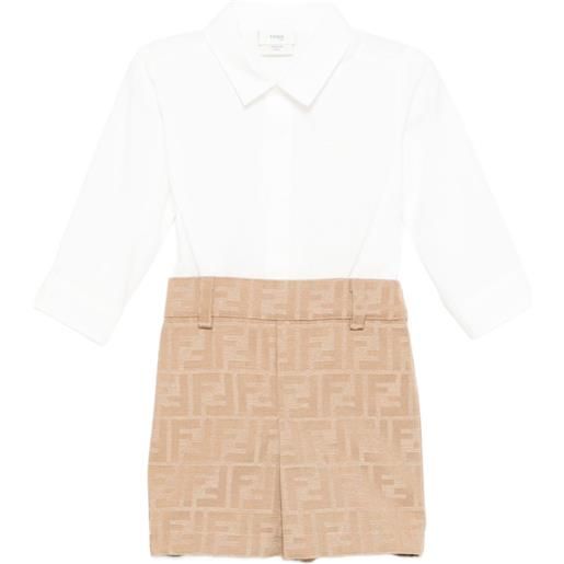 Fendi Kids tutina con motivo ff - toni neutri
