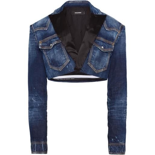 DSQUARED2 giacca denim crop - blu
