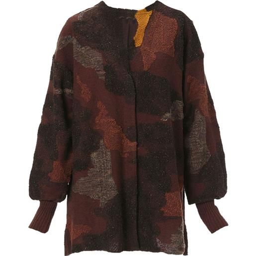 Mame Kurogouchi cardigan con effetto jacquard - marrone