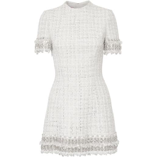 Carolina Herrera abito corto con perline - bianco