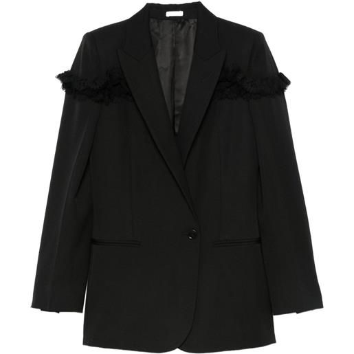 Alexander McQueen blazer monopetto con frange - nero