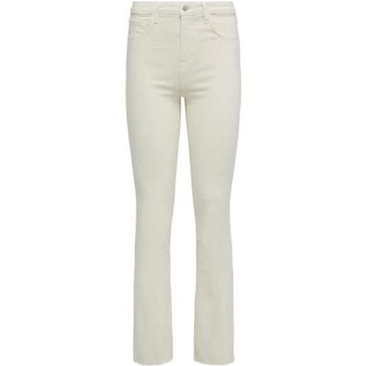 L'Agence jeans svasati con orlo a taglio vivo - bianco