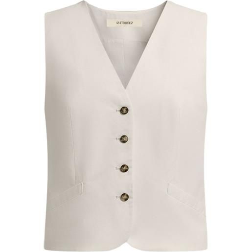 12 STOREEZ gilet con bottoni - grigio