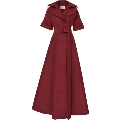 Carolina Herrera abito lungo a maniche corte con cintura - rosso