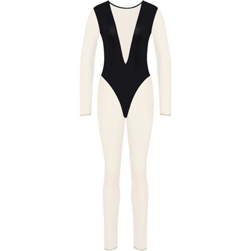 Maison Close tuta intera pure tentation con scollo a v - nero